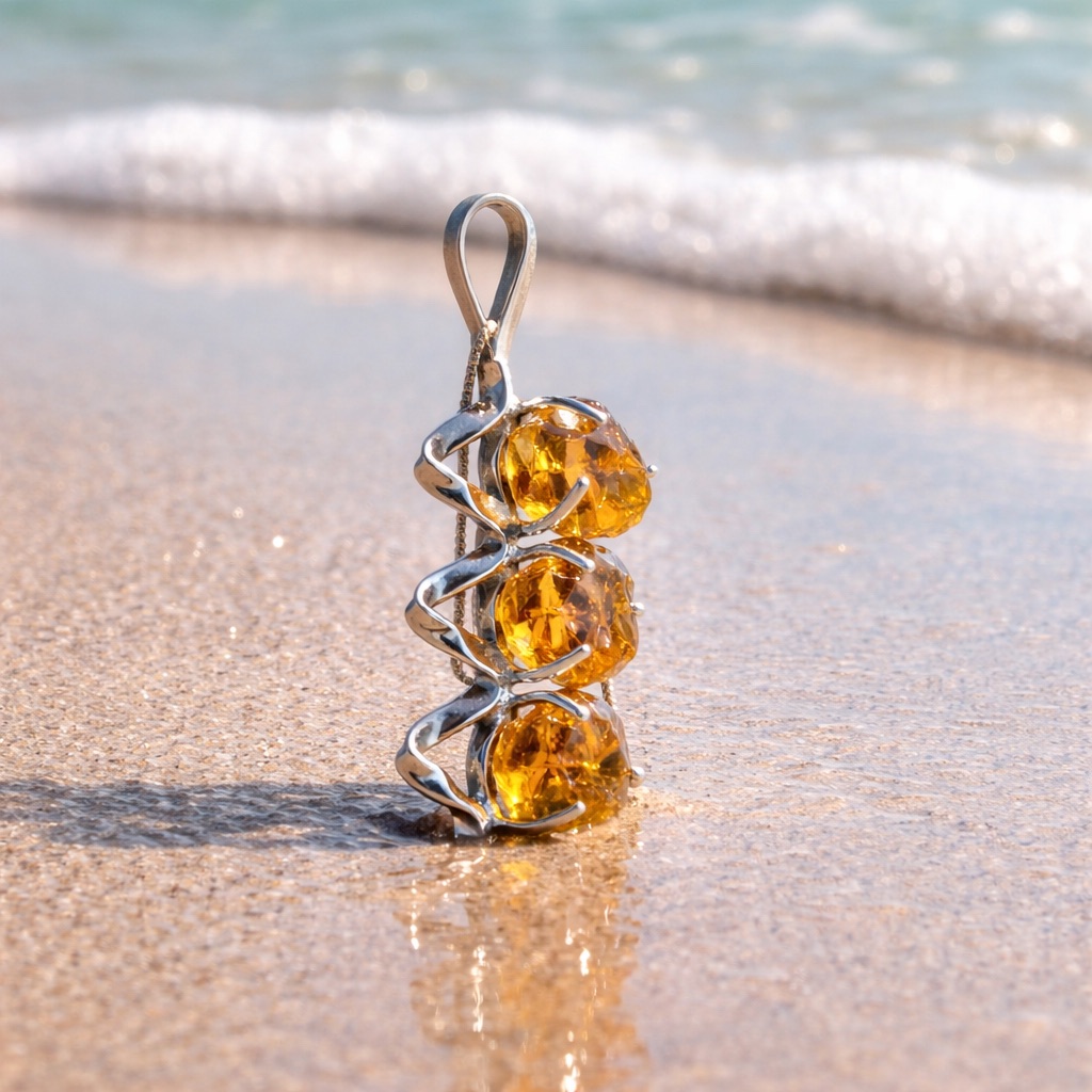 Citrine Necklace 54$